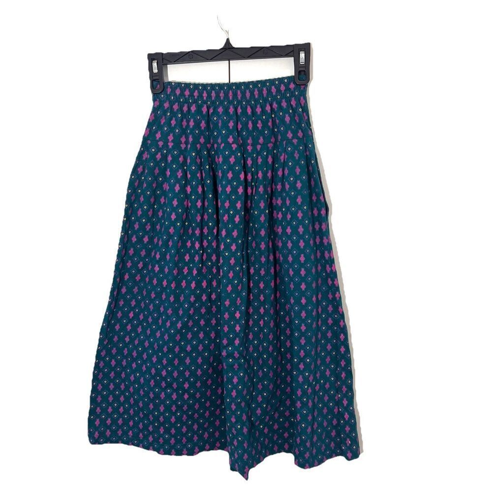Vintage Izod Cardigan Midi Skirt 2 Piece Set Size S micro floral Cottagecore Pra - Picture 5 of 12